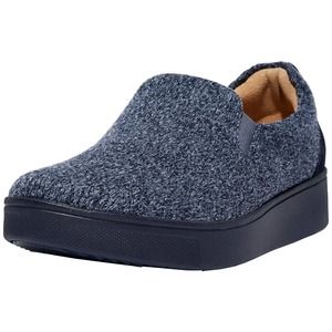 FitFlop™ Women's Rally Merino Wool-Mix Slip-On Skate Sneaker Midnight Navy, US 8